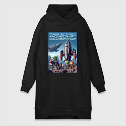 Женское худи-платье Minecraft and Mass effect - ai art collaboration, цвет: черный