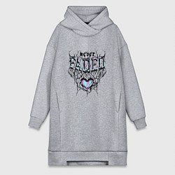 Женское худи-платье Сердце никогда не увядает, цвет: меланж