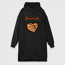 Женское худи-платье Basket lover, цвет: черный