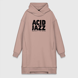 Женское худи-платье Acid jazz in black, цвет: пыльно-розовый