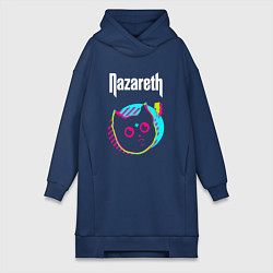 Женское худи-платье Nazareth rock star cat, цвет: тёмно-синий