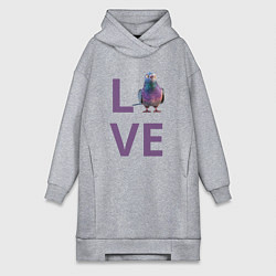 Женская толстовка-платье Любовь к голубям