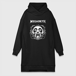 Женское худи-платье Megadeth rock panda, цвет: черный