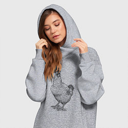 Женское худи-платье Новогодняя курочка, цвет: меланж — фото 2