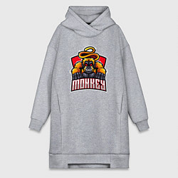 Женское худи-платье Monkey team, цвет: меланж