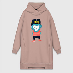 Женское худи-платье Будь клёвым, цвет: пыльно-розовый