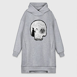 Женское худи-платье Смерть и иллюминаты, цвет: меланж