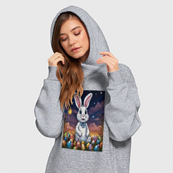 Женское худи-платье Ночной кролик, цвет: меланж — фото 2