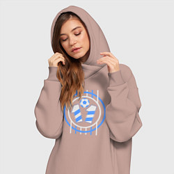 Женское худи-платье Футбол игрок номер 11, цвет: пыльно-розовый — фото 2