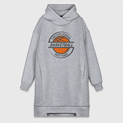 Женское худи-платье Basketball best team, цвет: меланж