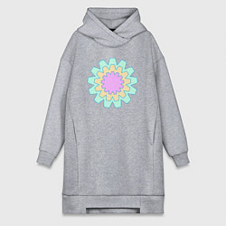 Женское худи-платье Круговые фигуры, цвет: меланж