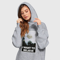 Женское худи-платье X files - dumpling, цвет: меланж — фото 2