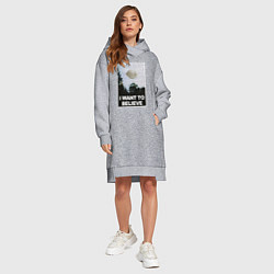 Женское худи-платье X files - dumpling, цвет: меланж — фото 2