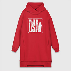 Женское худи-платье Сделан в США, цвет: красный
