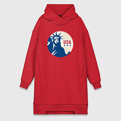 Женское худи-платье Liberty USA, цвет: красный