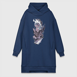 Женское худи-платье Re:Zero Рем горничная, цвет: тёмно-синий