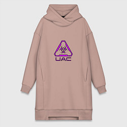 Женское худи-платье UAC фиолетовый, цвет: пыльно-розовый
