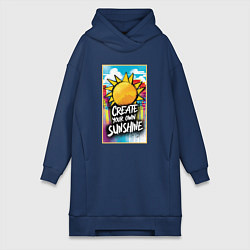 Женское худи-платье Create your own sunshine, цвет: тёмно-синий
