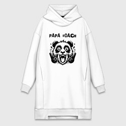 Женское худи-платье Papa Roach - rock panda, цвет: белый