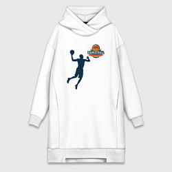Женское худи-платье Игрок в баскетбол basketball, цвет: белый