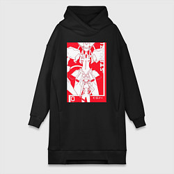 Женское худи-платье Зеро Ту с Франксом, цвет: черный