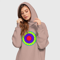 Женское худи-платье Неоновое колесо, цвет: пыльно-розовый — фото 2