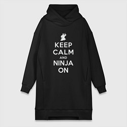 Женское худи-платье Ninja on, цвет: черный