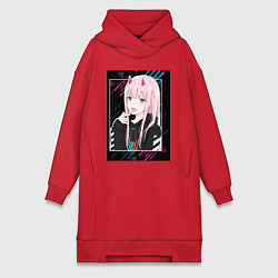 Женское худи-платье Zero Two is darling, цвет: красный