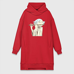 Женское худи-платье Очень приятно Бог Томоэ, цвет: красный