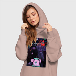 Женское худи-платье Аратака Рэйгэн Моб Психо 100, цвет: пыльно-розовый — фото 2