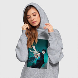 Женское худи-платье Моб Психо 100 Шигэо Кагэяма, цвет: меланж — фото 2