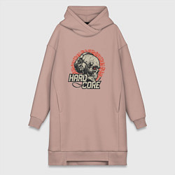 Женское худи-платье Хардкор музыка, цвет: пыльно-розовый