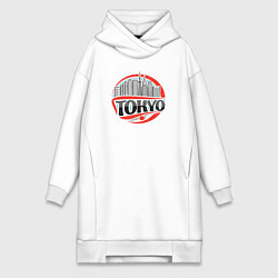 Женское худи-платье Tokyo city, цвет: белый