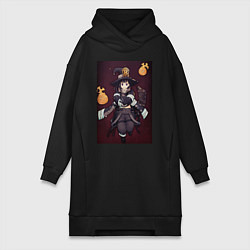 Женское худи-платье Пламенная бригада пожарных Маки Одзэ, цвет: черный