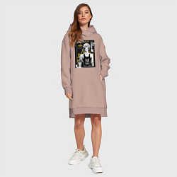 Женское худи-платье Повесть о конце света Будда бог просветления, цвет: пыльно-розовый — фото 2
