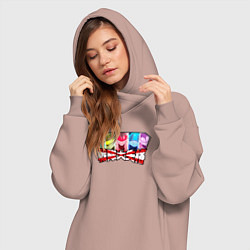 Женское худи-платье Рейнджеры Боевой отряд Полный провал, цвет: пыльно-розовый — фото 2