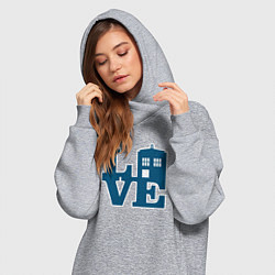 Женское худи-платье Love doctor who, цвет: меланж — фото 2