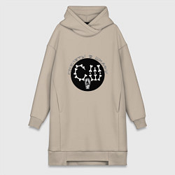 Женское худи-платье Логотип СВШ, цвет: миндальный