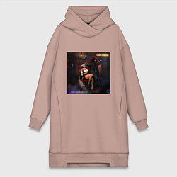 Женское худи-платье Салон красоты - Скелеты в шкафу, цвет: пыльно-розовый