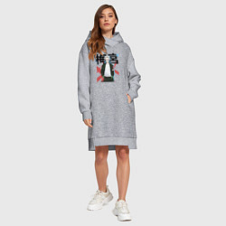 Женское худи-платье Ветролом - Хадзиме Умемия, цвет: меланж — фото 2