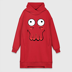 Женское худи-платье John Zoidberg Face, цвет: красный