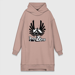 Женское худи-платье Bass speaker wings, цвет: пыльно-розовый