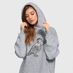 Женское худи-платье Голубь почтарь, цвет: меланж — фото 2