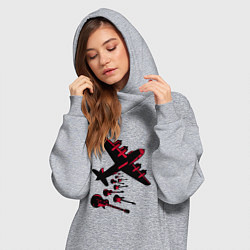 Женское худи-платье Гитарный дождь, цвет: меланж — фото 2