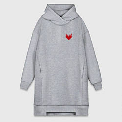 Женское худи-платье Горящее сердце, цвет: меланж