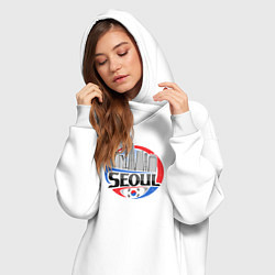 Женское худи-платье Сеул - Южная Корея, цвет: белый — фото 2