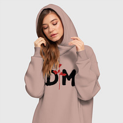 Женское худи-платье Депеш мод логотип, цвет: пыльно-розовый — фото 2