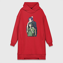 Женское худи-платье Монолог фармацевта Жэньши Расчётливый интриган, цвет: красный