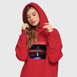Женское худи-платье Depeche Mode - Gahan devotional tour, цвет: красный — фото 2