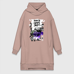 Женское худи-платье Фестиваль - Мегарок, цвет: пыльно-розовый